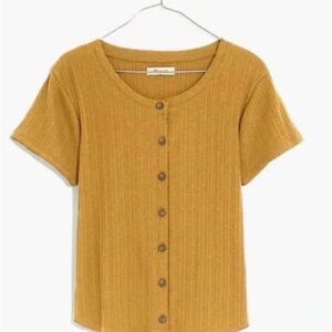 Madewell Pointelle Button-Fromt Slim Tee